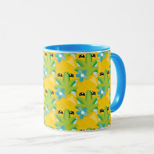 Mug Fun Ananas Flower Blue