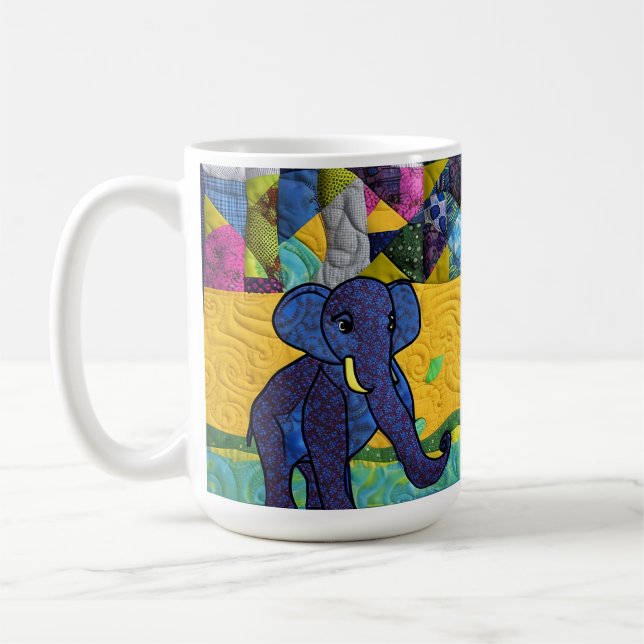 Mug Fun Baby Elephant - Quilt Like Design (Gauche)