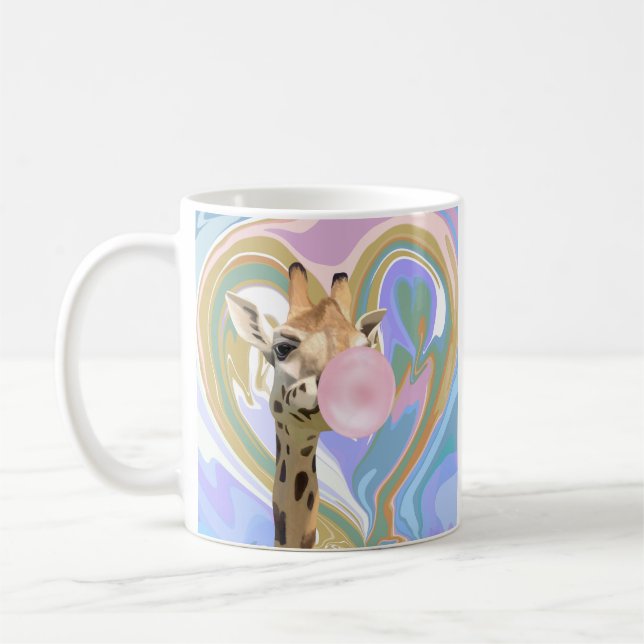 Mug Fun Bubblegum soufflant Giraffe Liquide Swirl Bleu (Gauche)