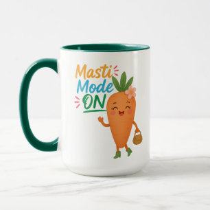 Mug Fun Cartoon Mode Masti ON Combo Carotte Mignon