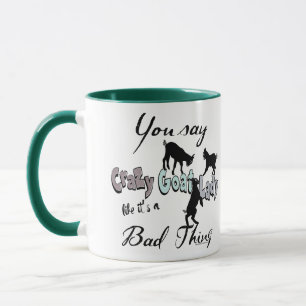 Mug FUN CHAT   Vous Dites Crazy Goat Lady Cool SW Past