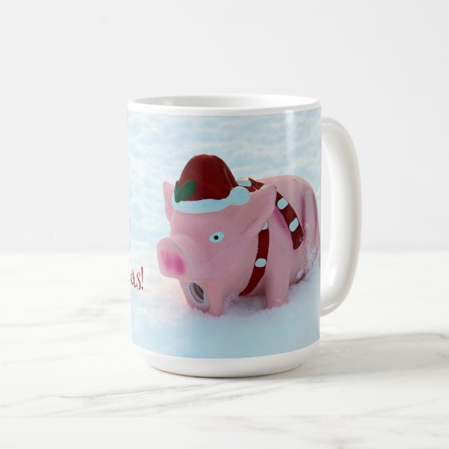 Mug Fun Christmas Piggy Coffee Cup! (Devant droit)