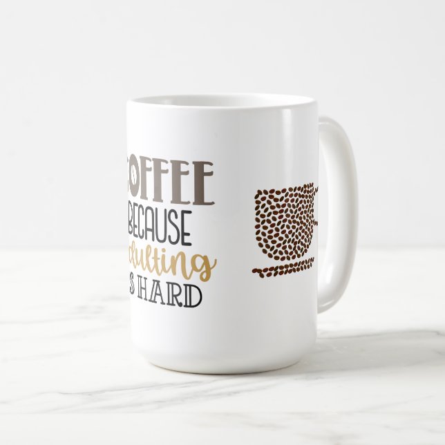 Mug Fun Coffee Bean Typographie Adult (Devant droit)