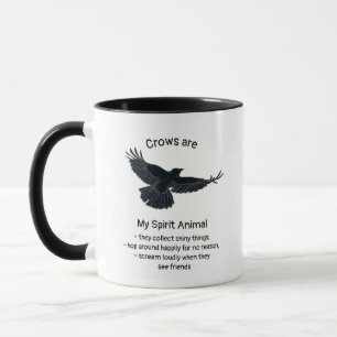 Mug Fun Crows Bird Spirit Animal Humour Citation Totem