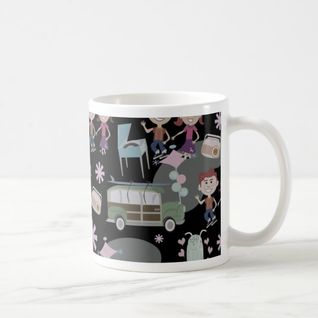 Mug Fun Cute Art Rétro Sock Hop Motif (Droite)