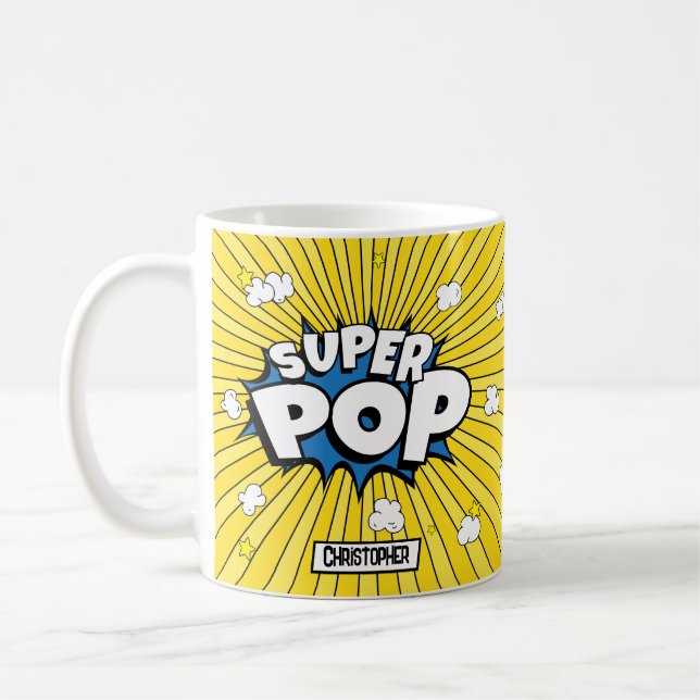 Mug Fun Cute 'Corny' SUPER POP! Popcorn Pun | Pop Art (Gauche)