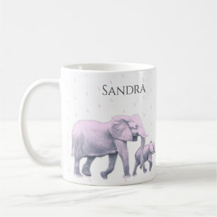Mug Fun Cute d Rose Elephants Moderne