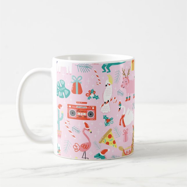 Mug Fun de Noël : Animal Motif sans Seamless. (Gauche)