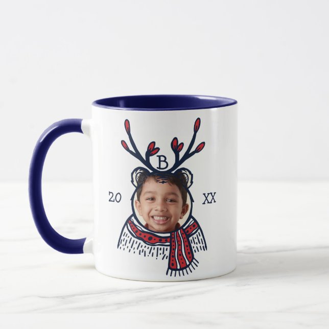 Mug Fun Festive Rouge Plaid Panda personnage photo (Gauche)