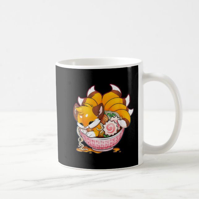 Mug Fun Fox Ramen japonais nouilles mignonnes Kawaii A (Droite)