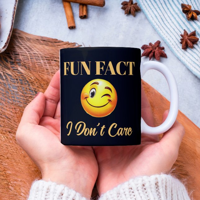 Mug Fun Fun Fact Drôle Je ne m'en soucie pas (Créateur téléchargé)