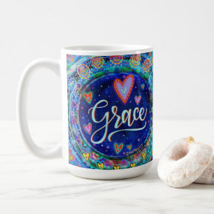 Mug Fun Grace Whimsical Girl Blue Inspirational