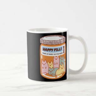 Mug Fun Happy Pills Chat Mignonne Santé Mentale Chats 