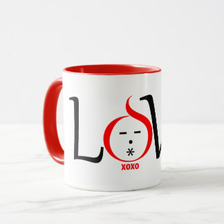 Mug Fun Love personnage design avec xoxo
