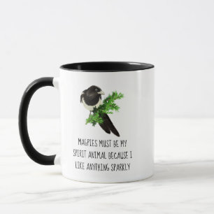 Mug Fun Magpie Citation Mon Esprit Animal Sparkly Café