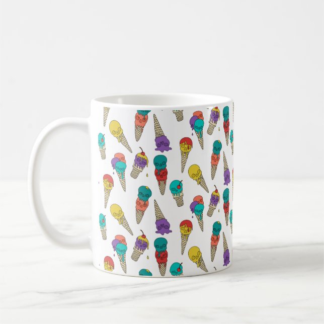 Mug Fun Melty Summer Goth Crâne Crème glacée bijou bla (Gauche)