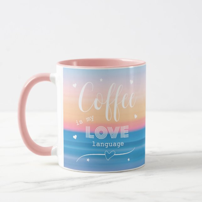 Mug Fun Modern Cute Coffee est ma langue d'amour (Gauche)