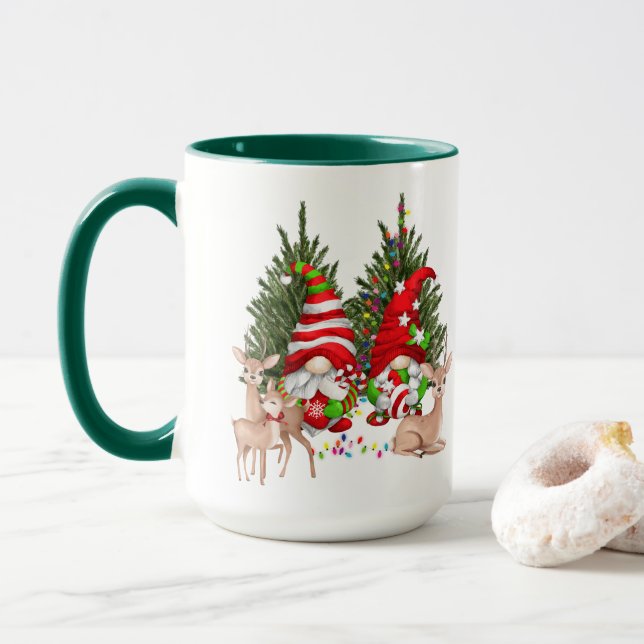 Mug Fun Noël Gnome et Cerf (Avec donut)