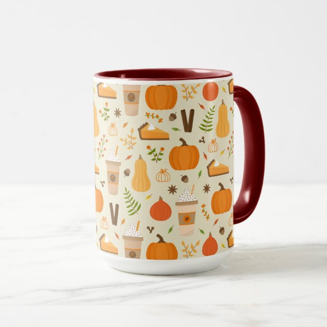 Mug Fun Orange Fall Motif (Devant droit)