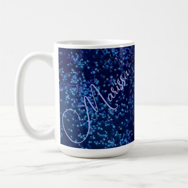 Mug Fun Personnalisé Midnite Blue Confetti (Gauche)