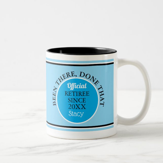 Mug fun personnalisé pour retraité (Droit)