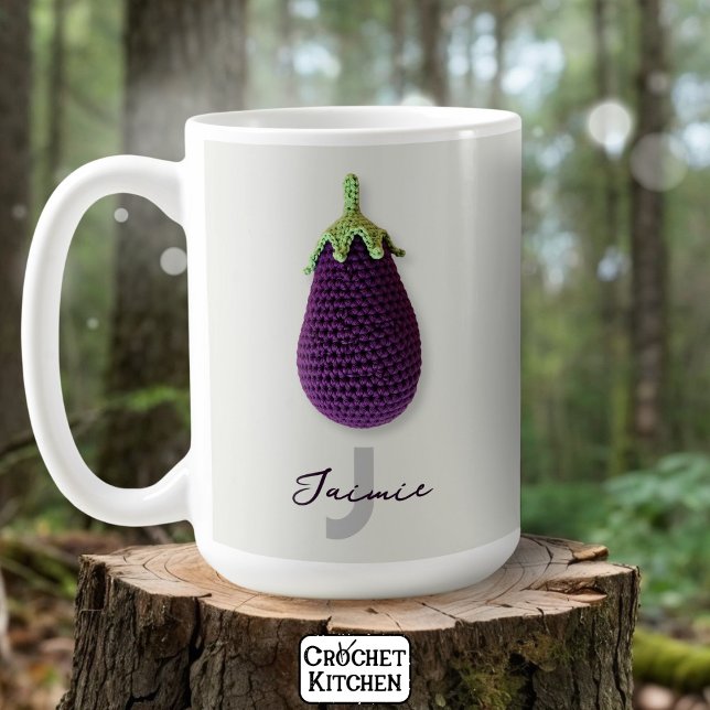 Mug Fun Purple Moderne Minimal Crochet Nom de l'auberg (Créateur téléchargé)