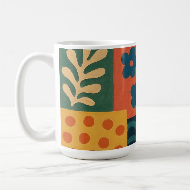 Mug Fun Retro Garden Collage Motif Motif (Gauche)