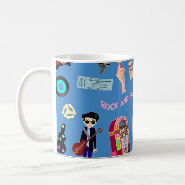 Mug Fun Rock and Roll Oldies Cartoon Motif mignon (Gauche)