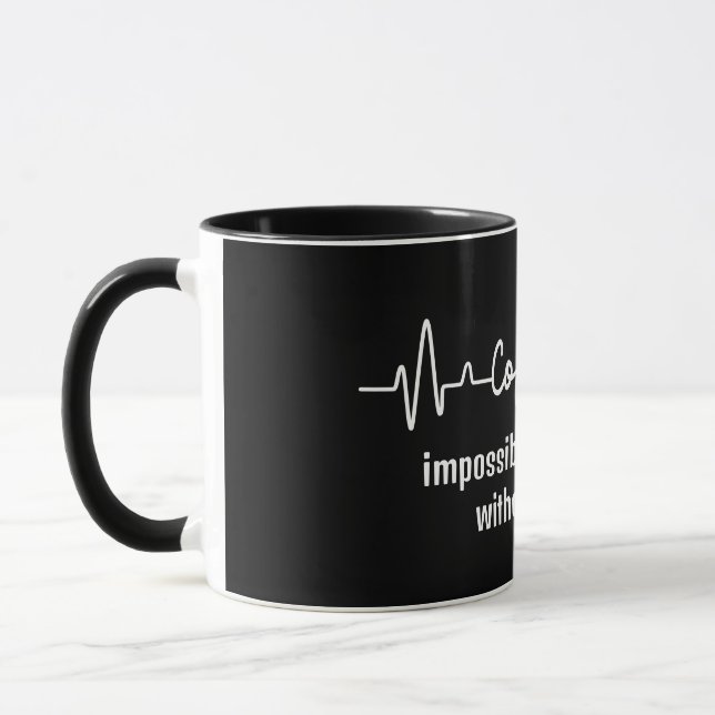 Mug fun Travail Citer tâche impossible sans café (Gauche)