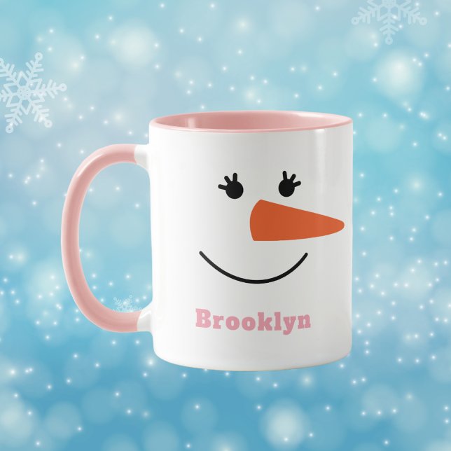Mug Fun Unique Tendance Nom Personnalisé Joyeux Snowma (Créateur téléchargé)