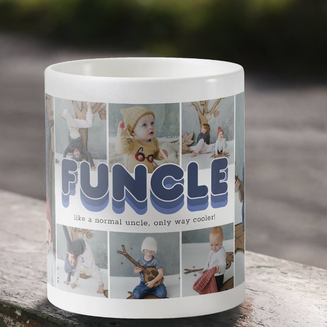 Mug Funcle Funny Cool Oncle photo Collage (Créateur téléchargé)