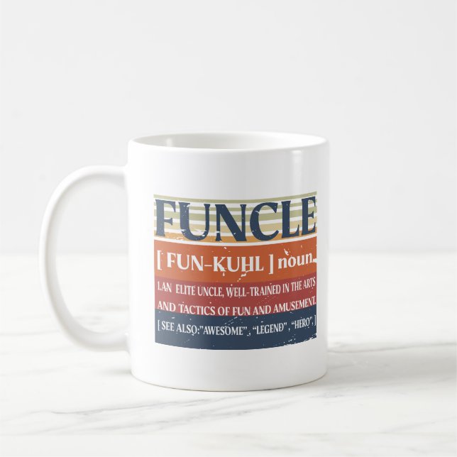 Mug Funcle Funny Uncle Définition, Awesome Legend Hero (Gauche)