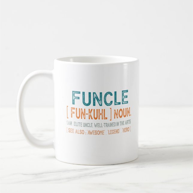 Mug Funcle Funny Uncle Définition, Awesome Legend Hero (Gauche)