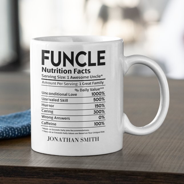 Mug Funcle Nutritions Facts, Funny uncle (Créateur téléchargé)