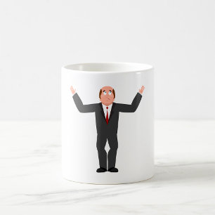 Mug Funky Bald Homme d'affaires hurlant humoristique