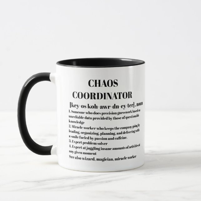 Mug Funky Chaos Coordonnateur Définition Cotravailleur (Gauche)