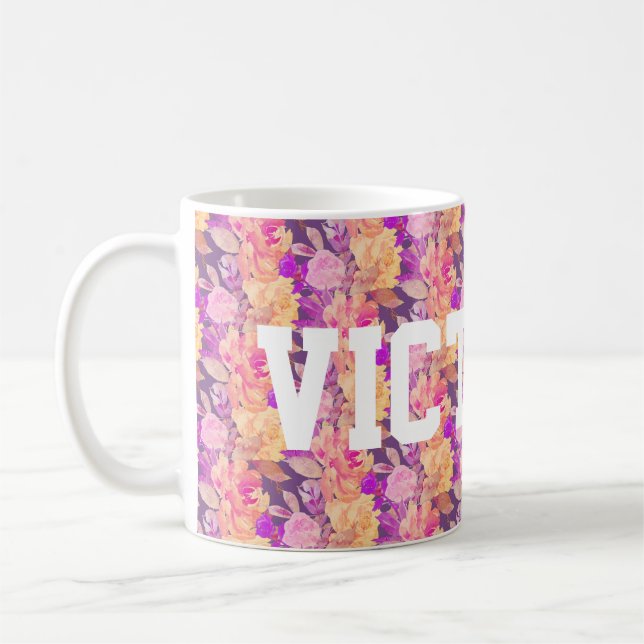 Mug Funky Floral Nom personnalisé (Gauche)