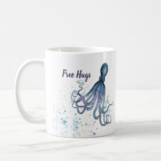 Mug Funky Free Hugs avec Octopus Art