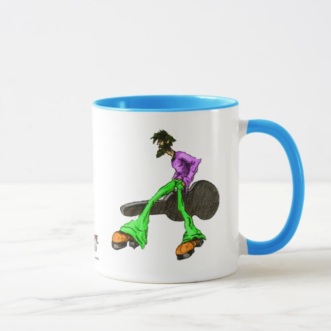 Mug Funky Hipster Guitar Player personnage de dessin (Droite)