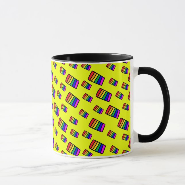 Mug Funky Neon Rainbow Block Motif (Droite)