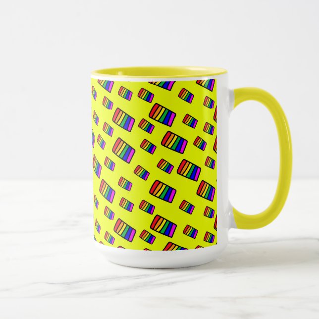 Mug Funky Neon Rainbow Block Motif (Droite)