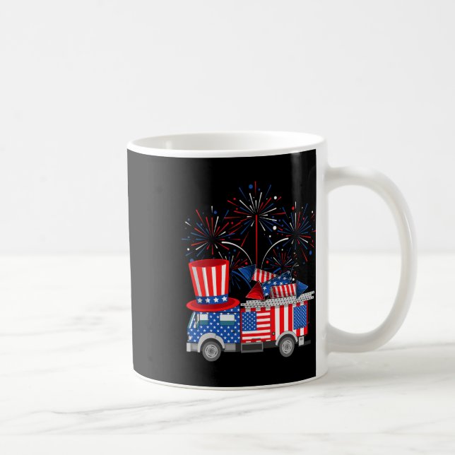 Mug Funky Oncle Sam Firetruck Et Fireworks Usa Drapeau (Droite)