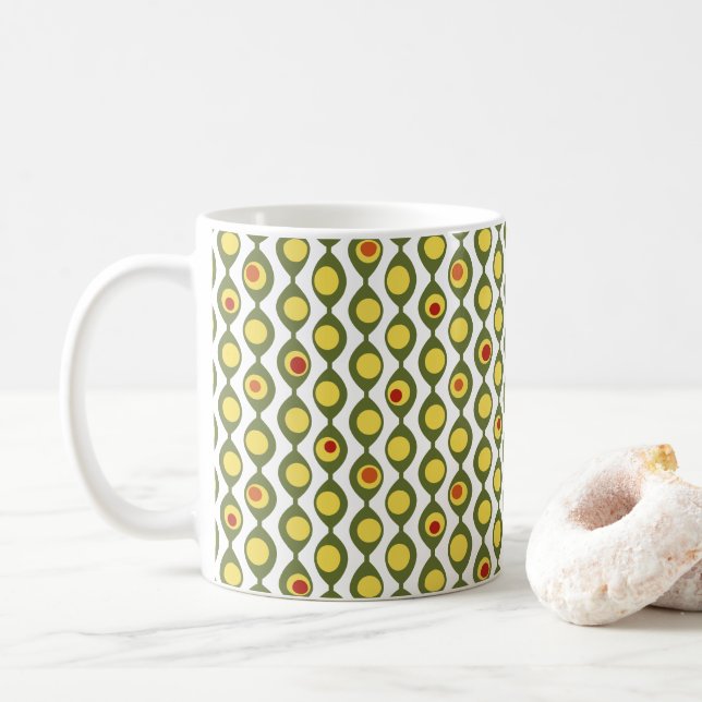 Mug Funky Retro Perle d'Olive Personnalisé Couleurs Mo (Avec donut)