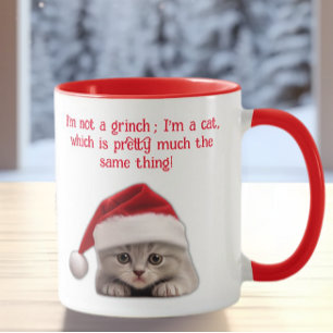 Mug Funky Sarcastique Shorthair Chat Santa Hat