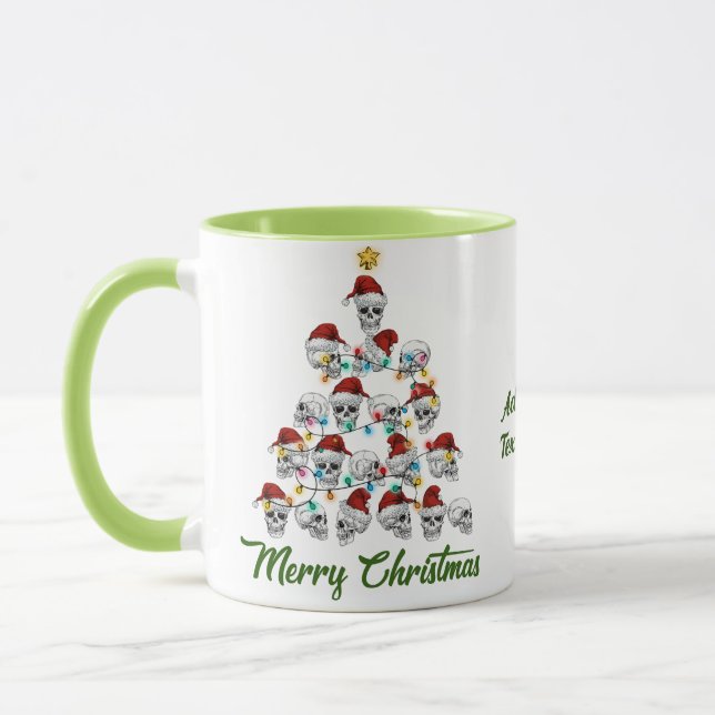 Mug Funky Skull Vibes Éffrayantes Joyeux sapin de Noël (Gauche)