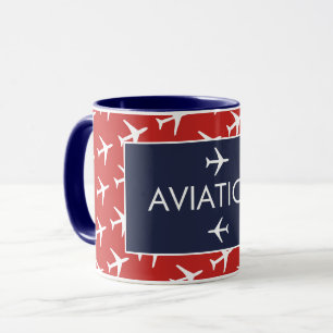 Mug Funky White Plane Avion Pilote