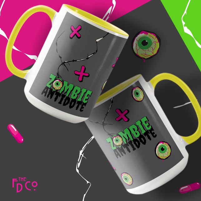 Mug Funky Zombie Antidote XOXO Pour L'Amour Du Café (Créateur téléchargé)