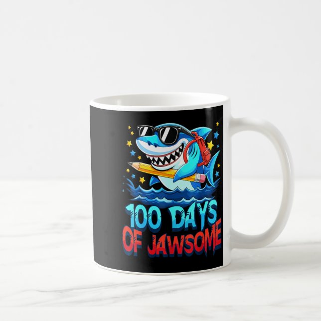 Mug Funny 100 Days Of Jawsome Shark Kids Boy 100th Day (Droite)