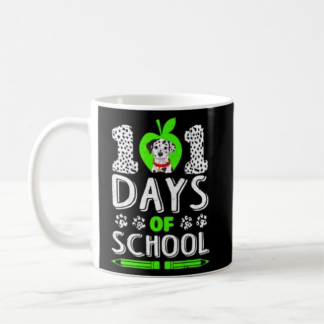 Mug Funny 101 Jours D'École Chien Dalmatien 100e Intel (Gauche)