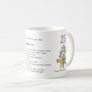 Mug FUNNY 25e anniversaire Mariage Unicornes Customisé
